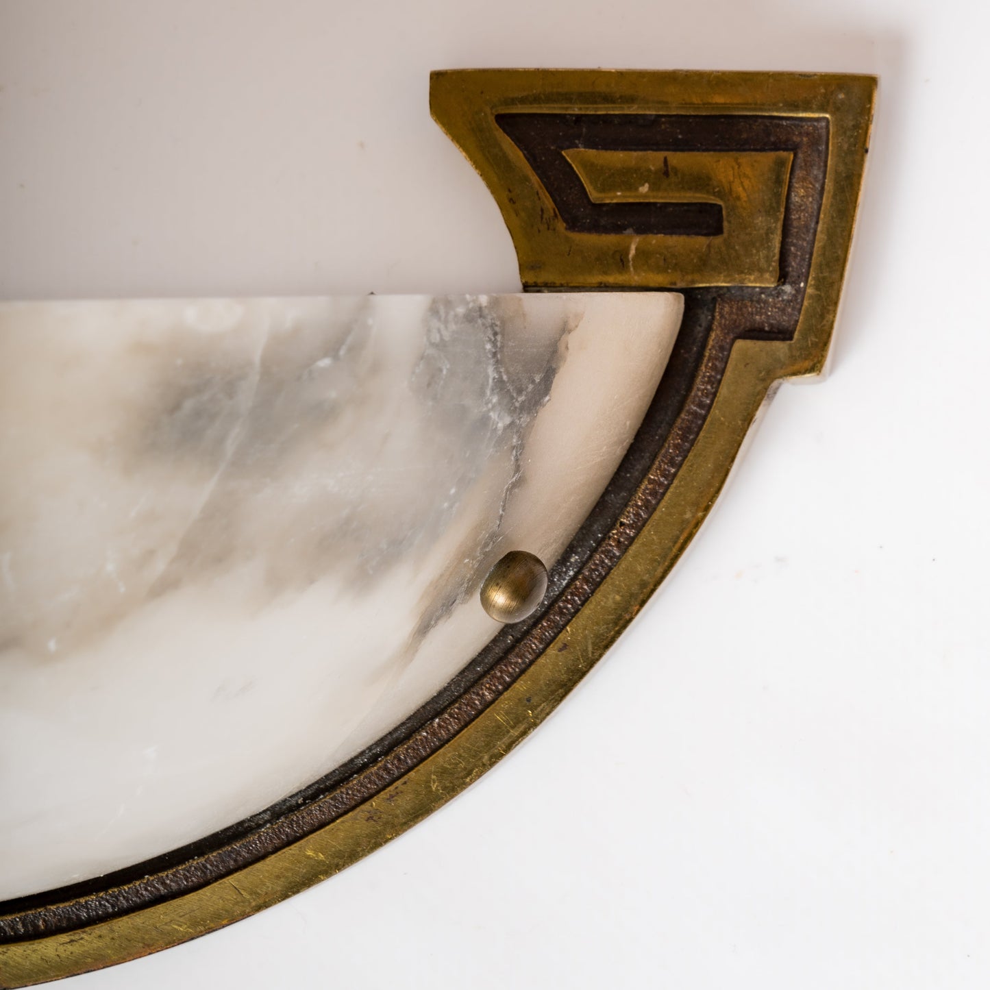 Bronze & Alabaster Art Deco Single Sconce - France 1930's