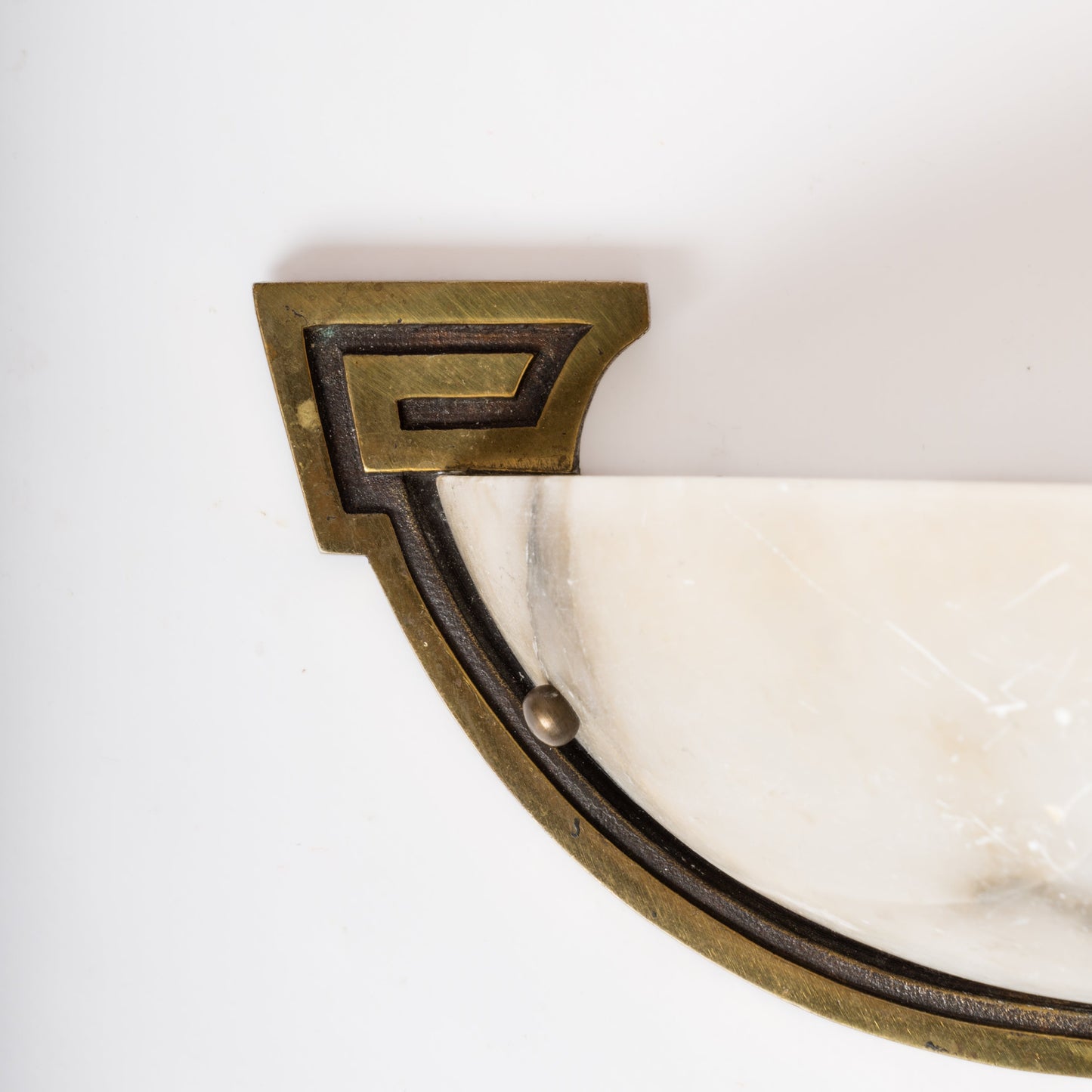 Bronze & Alabaster Art Deco Single Sconce - France 1930's