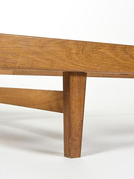 All Oak Mid-Century Modern Daybed by Jacques Hauville for Bema - France 1950s