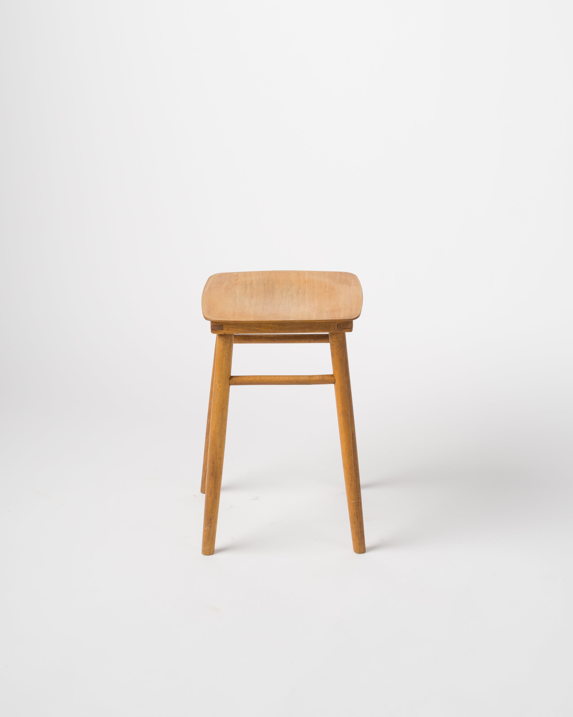 Minimalist Beech Wood Stool, France, 1960's