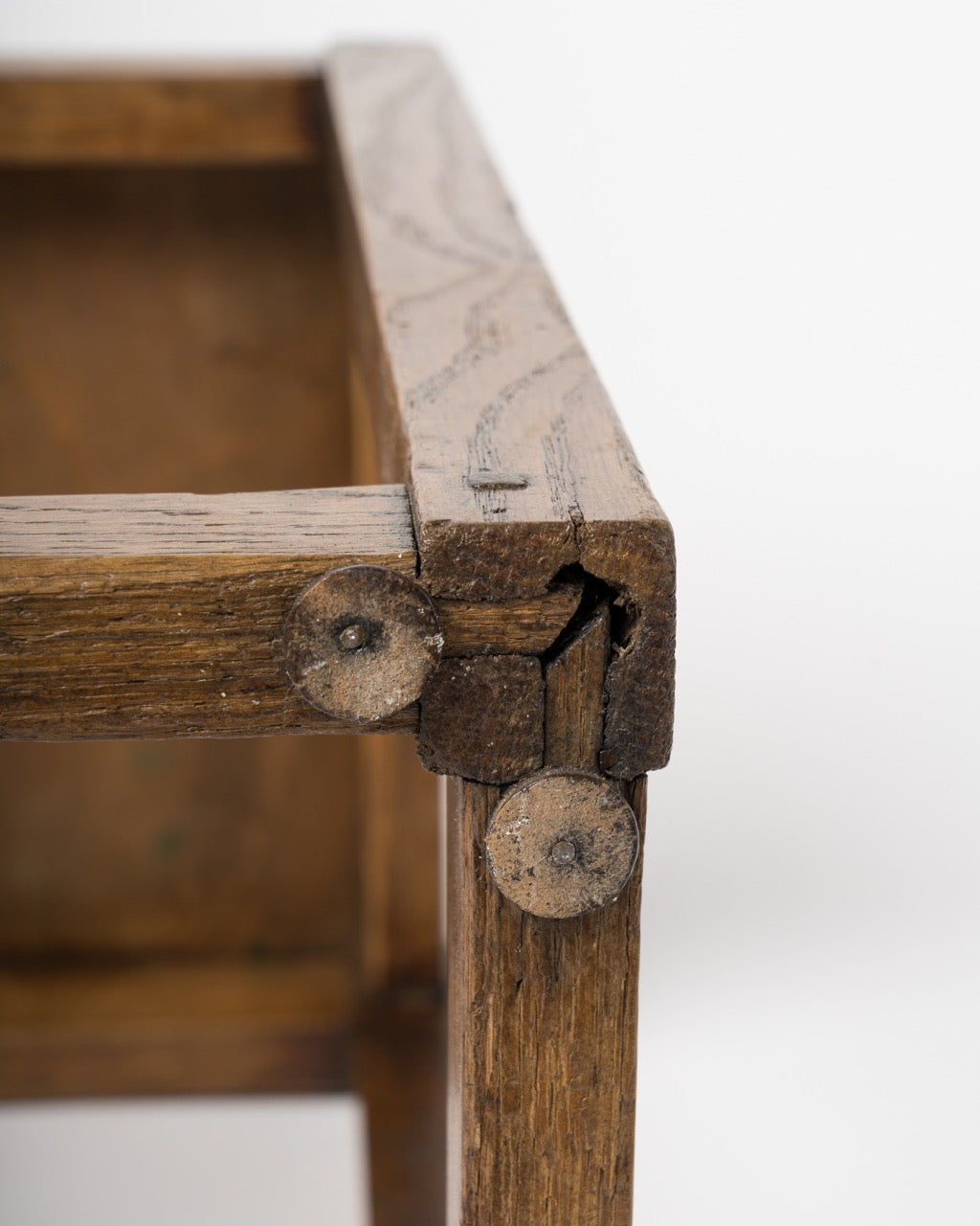 Minimalist Tinted Oak Studio Stool - France 1950s