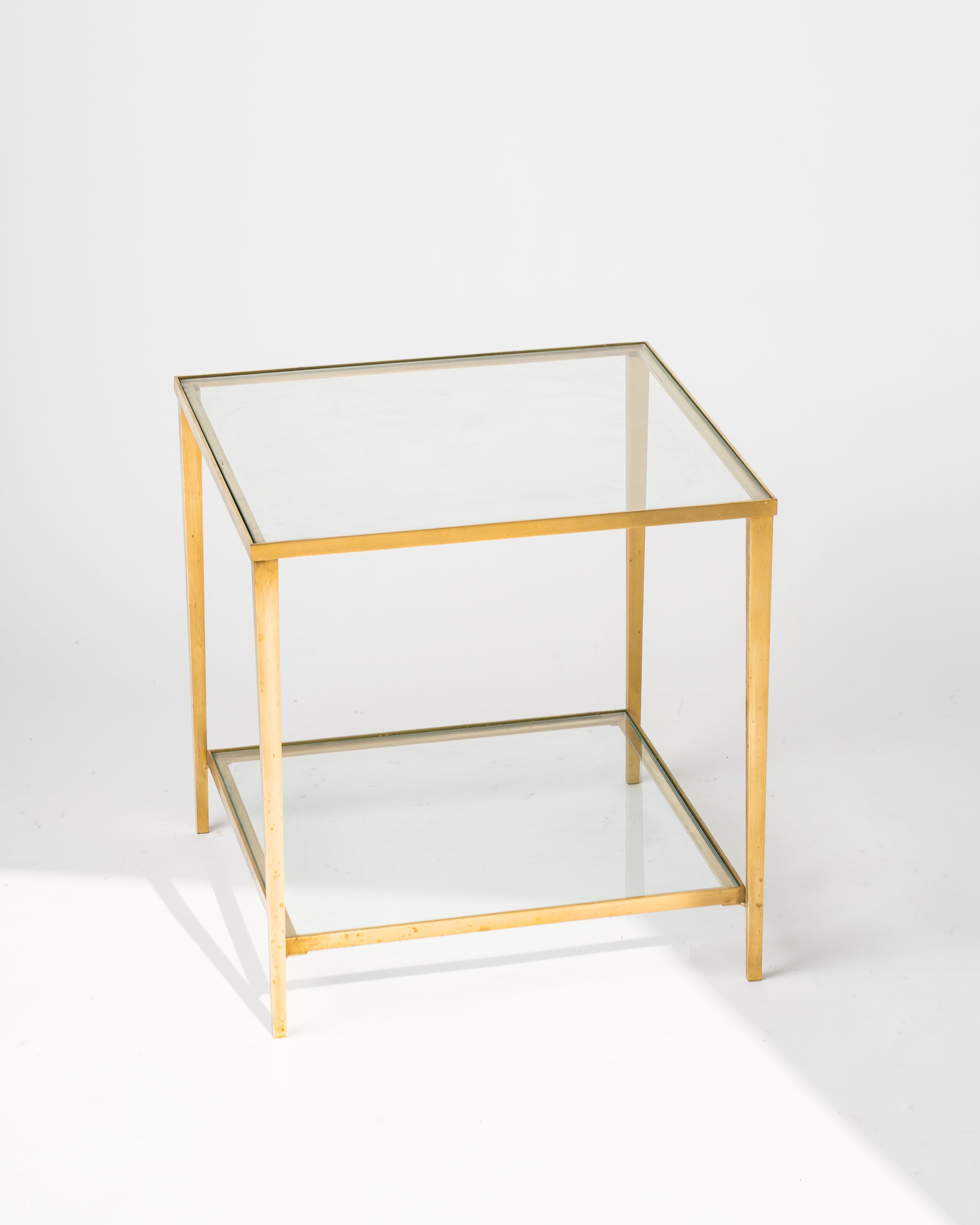 Petite Brass Table Att. Maison Jansen in Brass, France 1970s