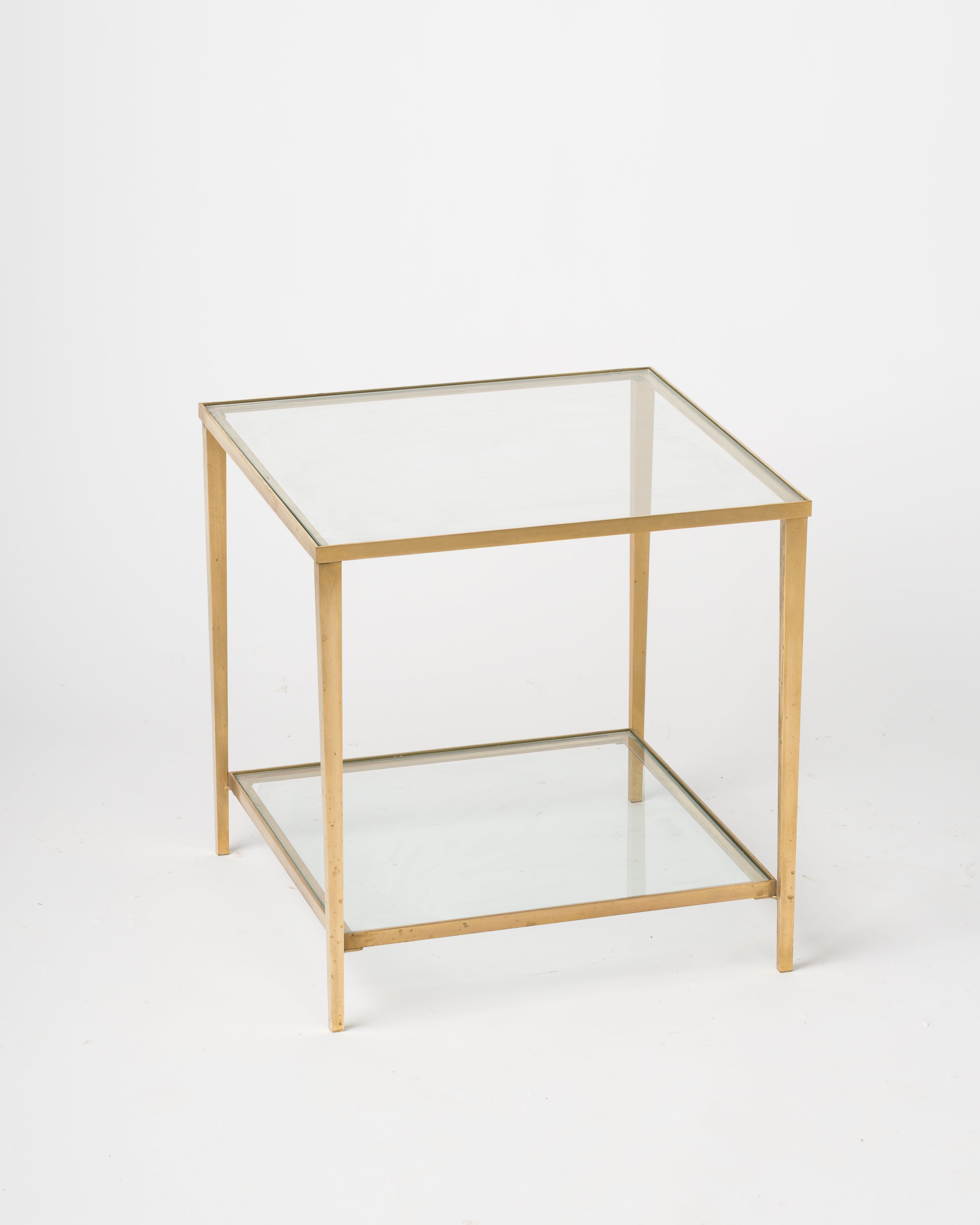 Petite Brass Table Att. Maison Jansen in Brass, France 1970s