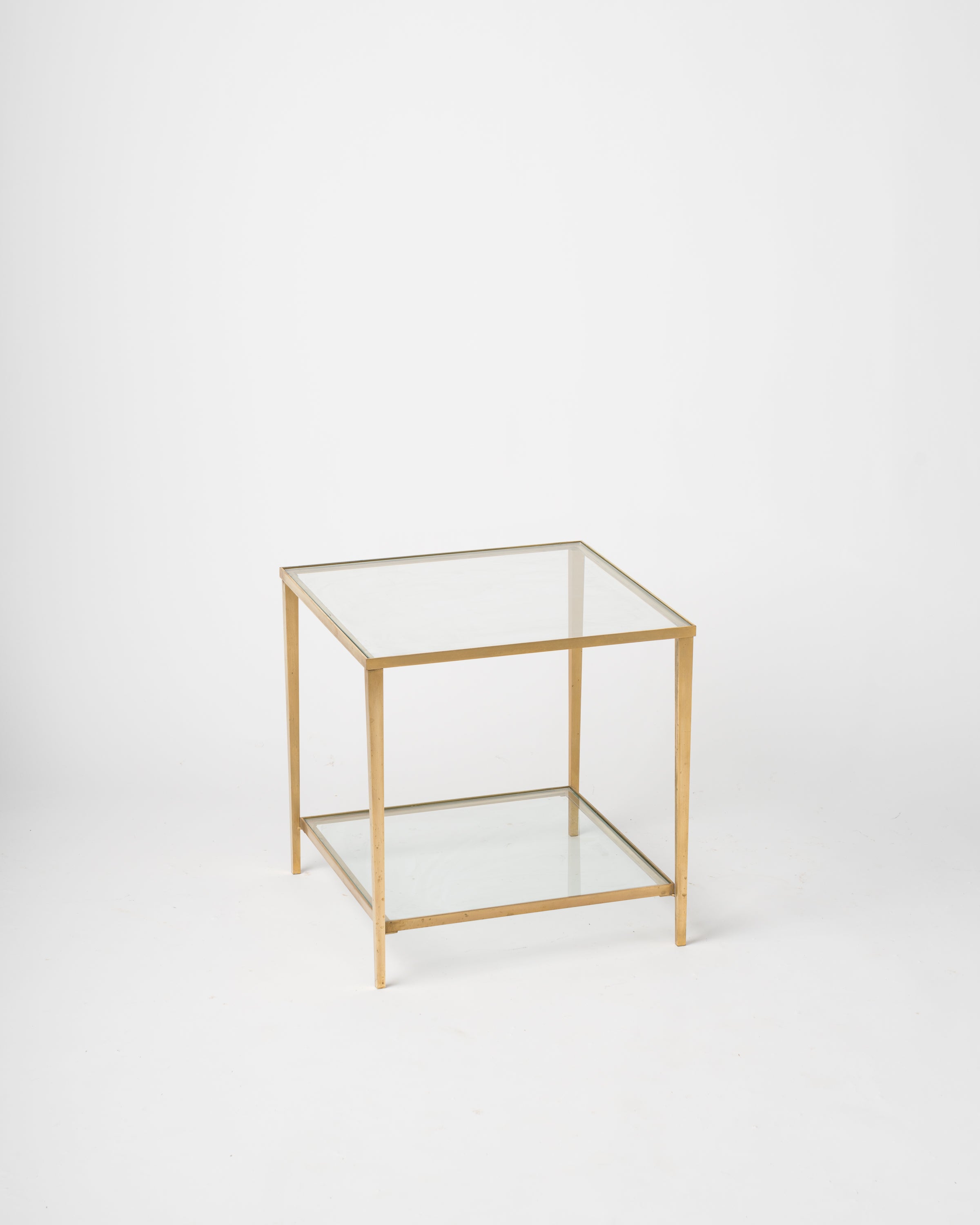 Petite Brass Table Att. Maison Jansen in Brass, France 1970s