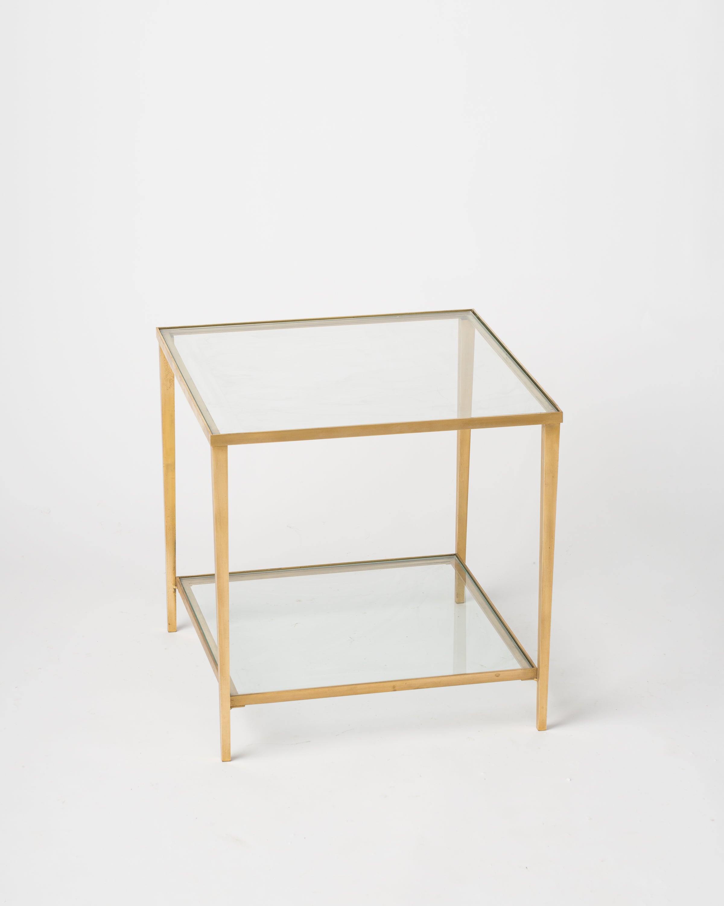 Petite Brass Table Att. Maison Jansen in Brass, France 1970s