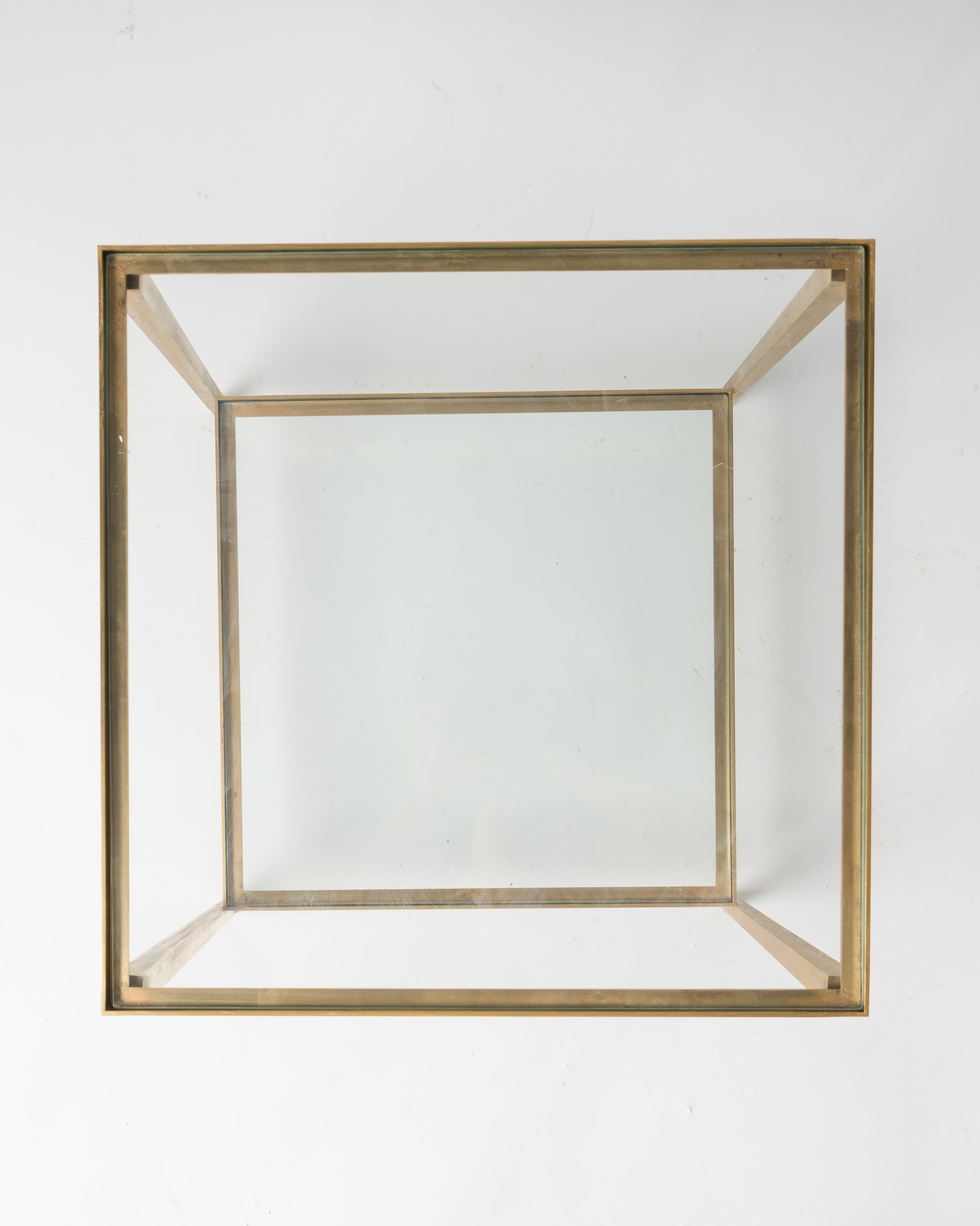 Petite Brass Table Att. Maison Jansen in Brass, France 1970s