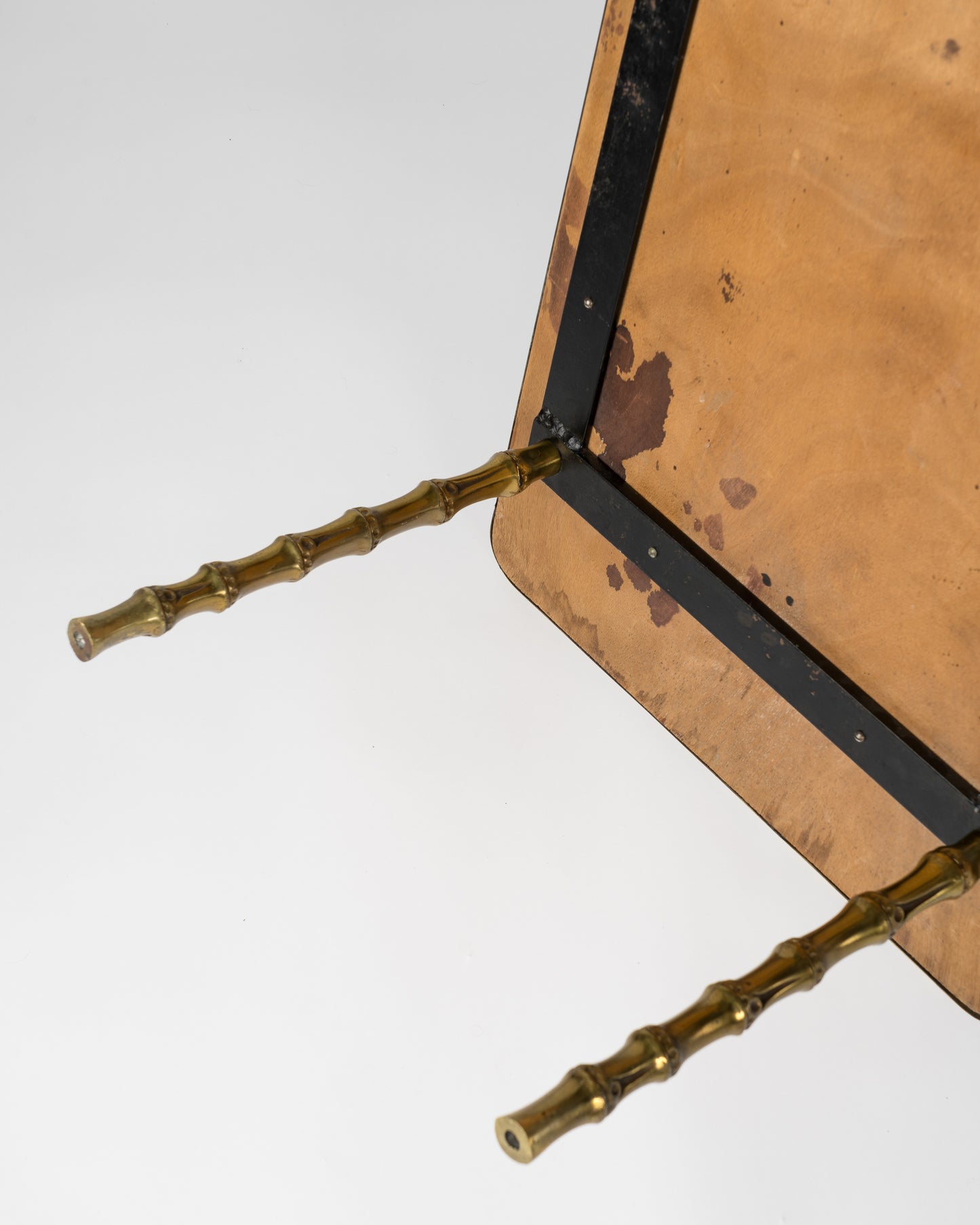 Bronze Faux Bamboo and Moleskine Att. to Jacques Adnet, France 1950s