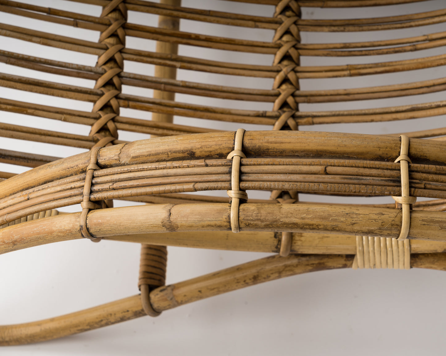 Midcentury Rattan Lounge Chair in the Style of Audoux Minet, France, 1960s