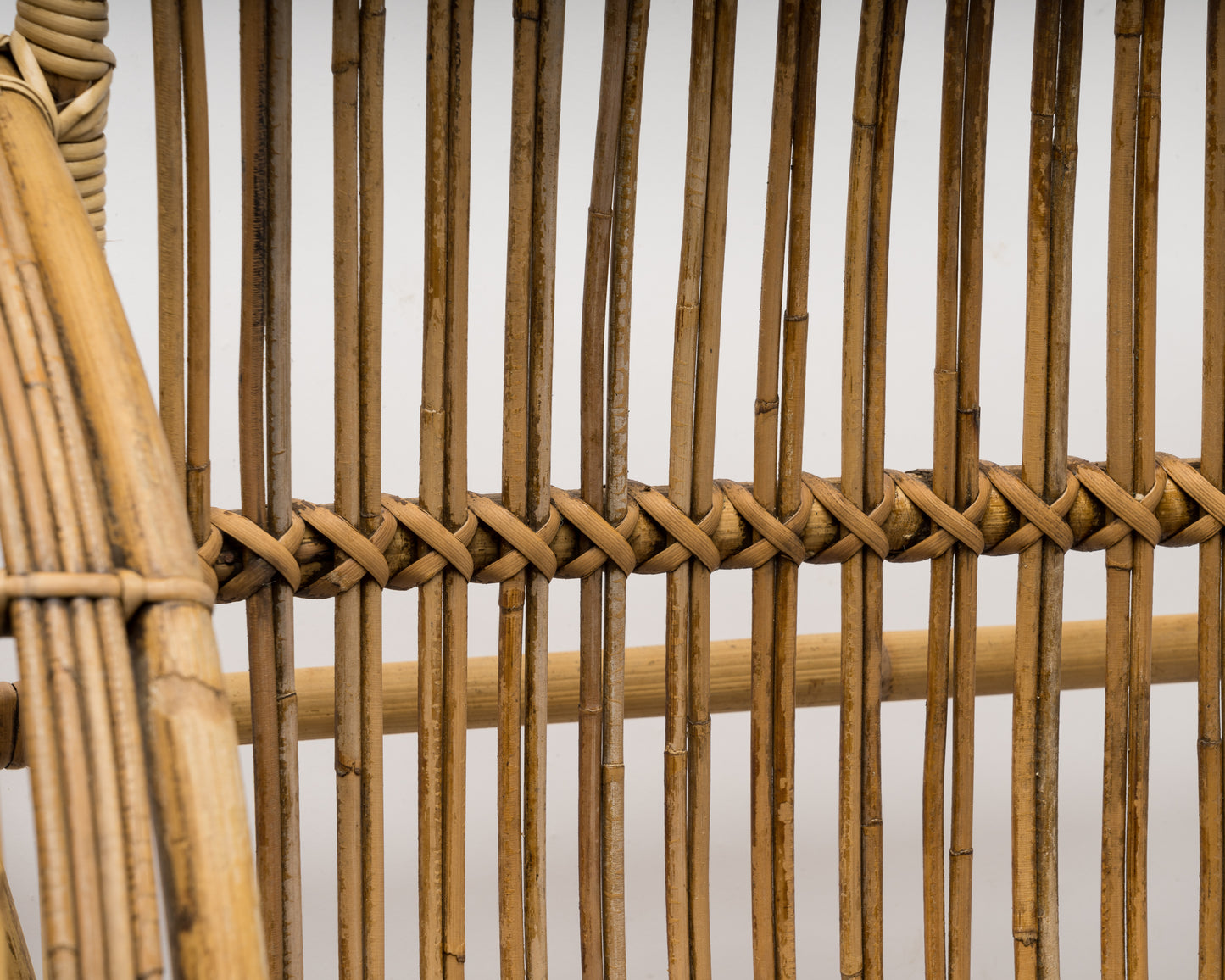 Midcentury Rattan Lounge Chair in the Style of Audoux Minet, France, 1960s