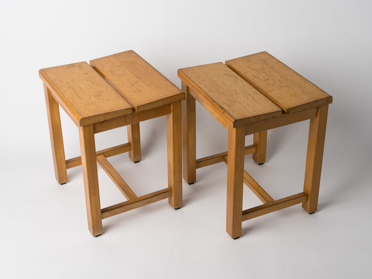 Pair of Modernist Stools for the "Tetras" Residence in Savoie, France, 1960s