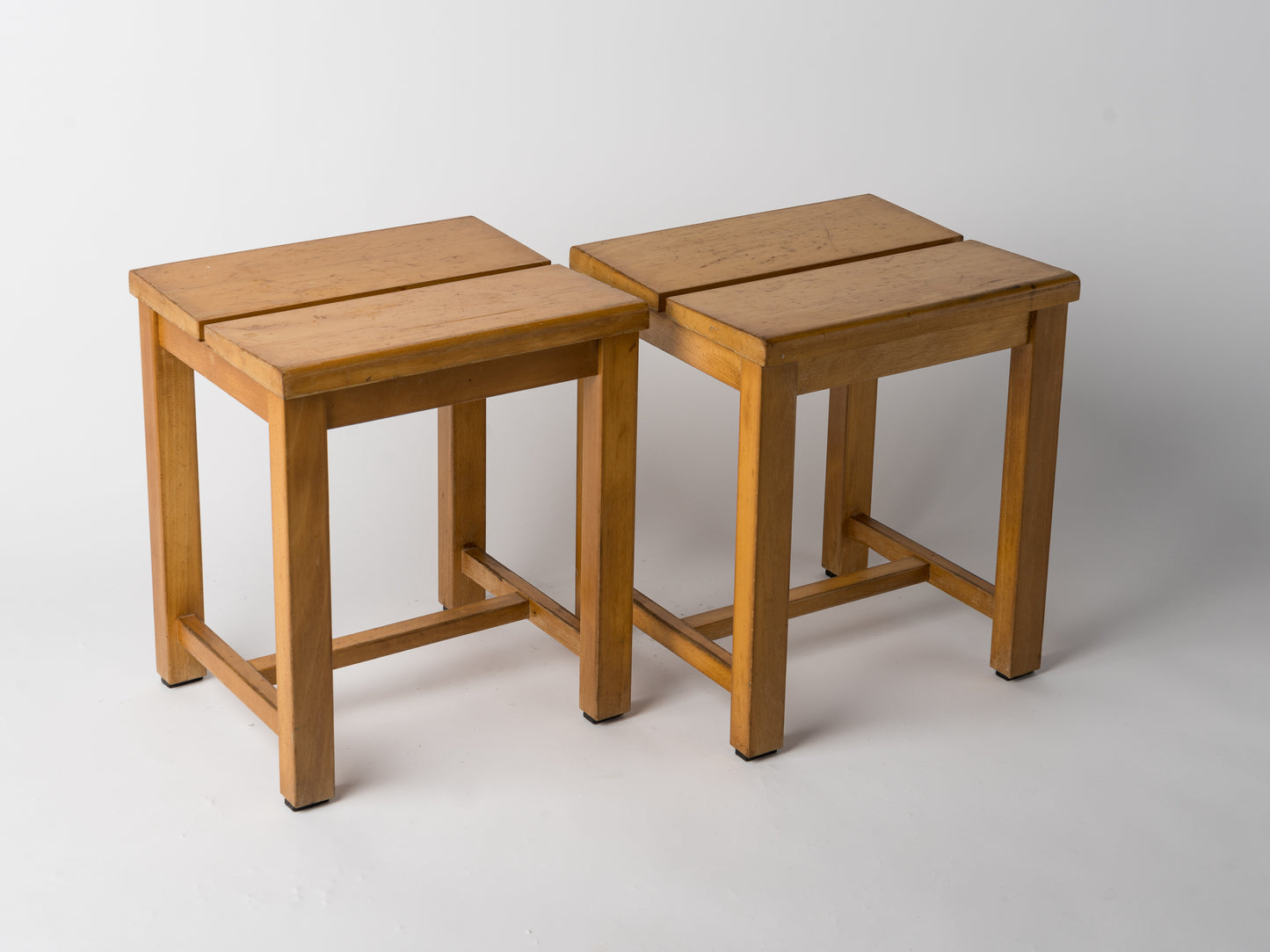 Pair of Modernist Stools for the "Tetras" Residence in Savoie, France, 1960s