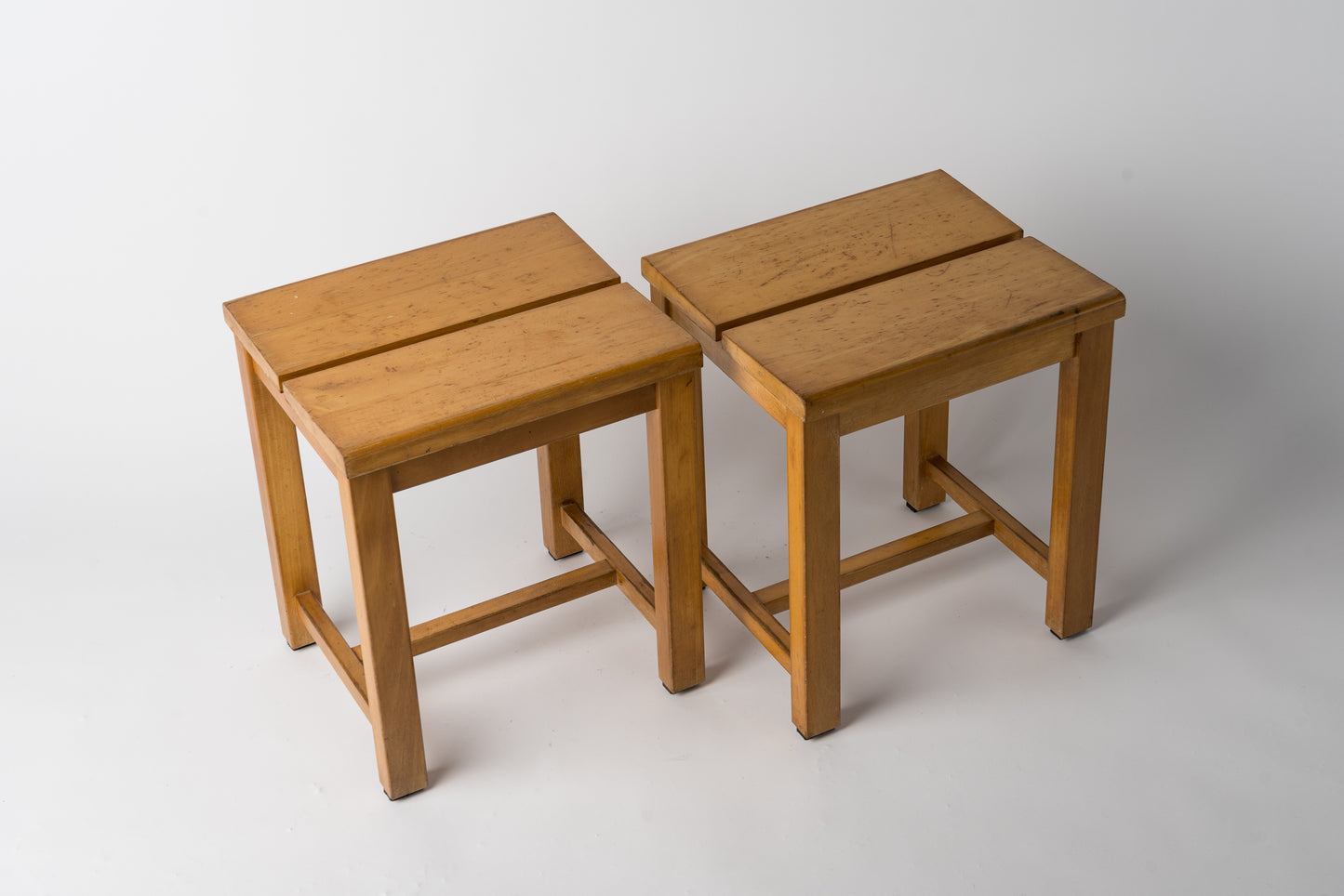 Pair of Modernist Stools for the "Tetras" Residence in Savoie, France, 1960s