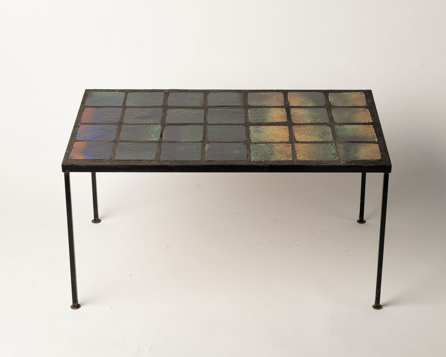 Polychromy Ceramic Tiles Coffee Table in the Style of Cloutier, France, 1960's