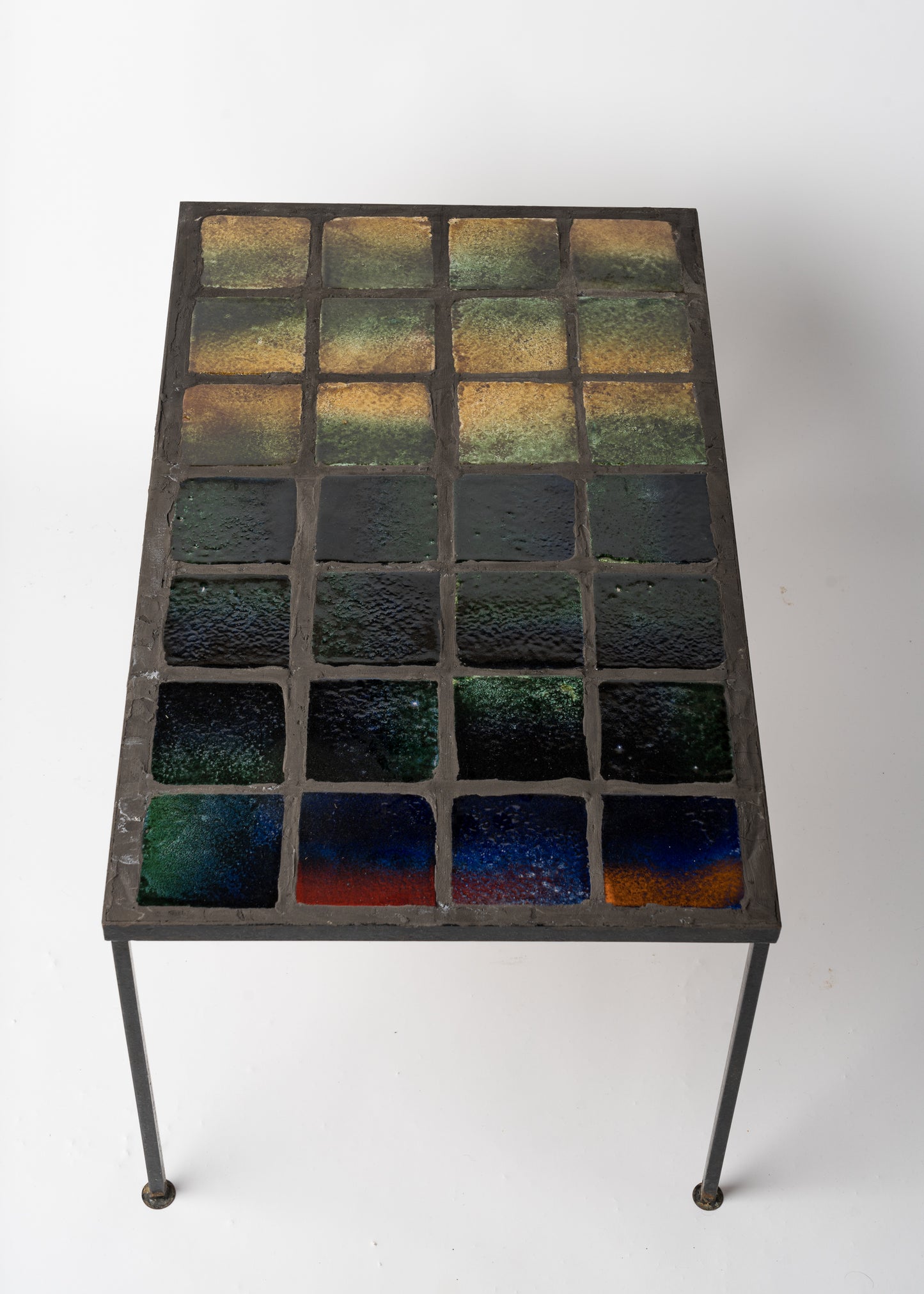 Polychromy Ceramic Tiles Coffee Table in the Style of Cloutier, France, 1960's