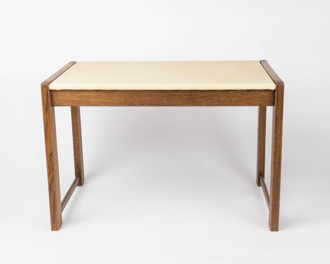 Minimalist Solid Oak Side Table by Guillerme & Chambron, France 1970s