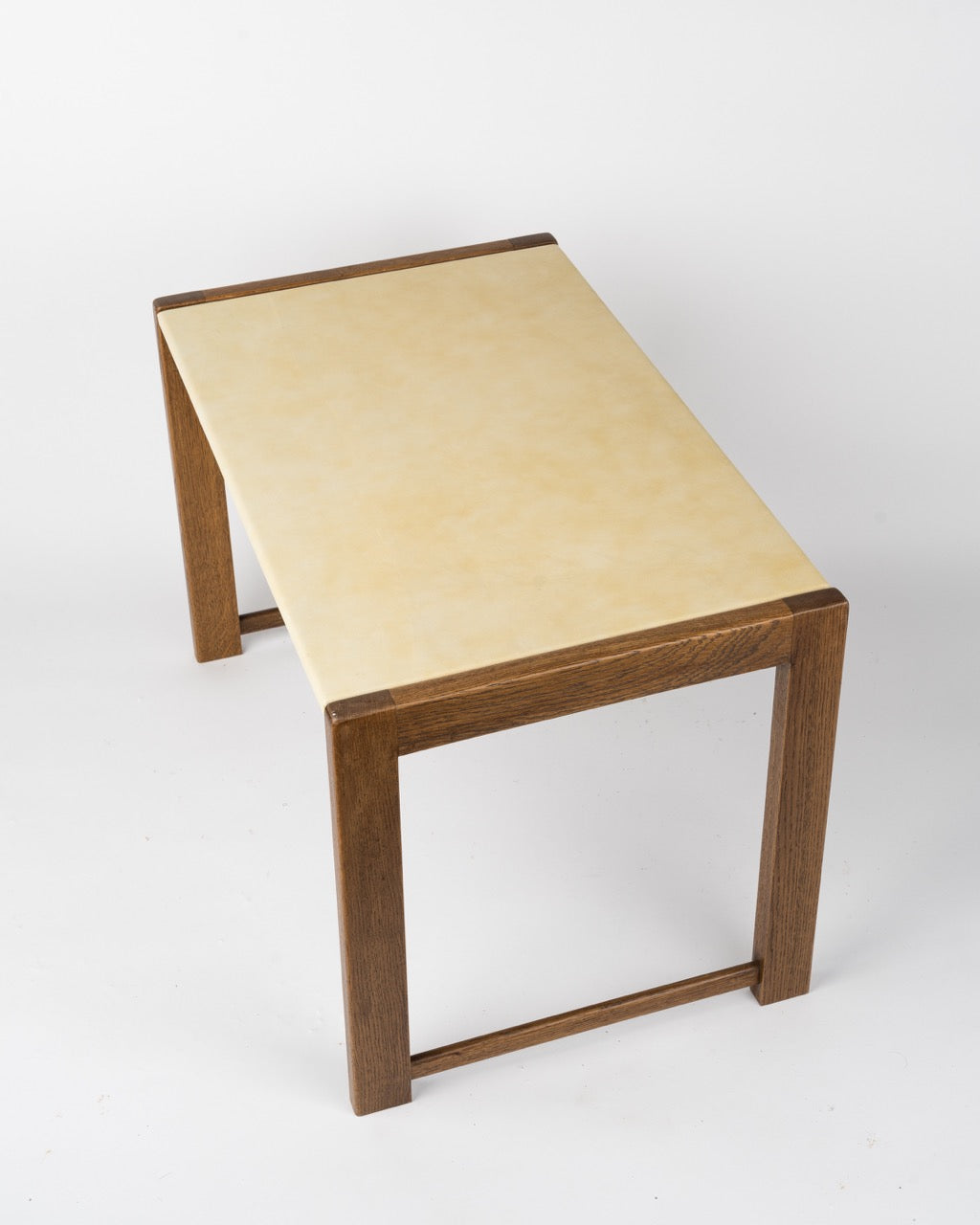 Minimalist Solid Oak Side Table by Guillerme & Chambron, France 1970s