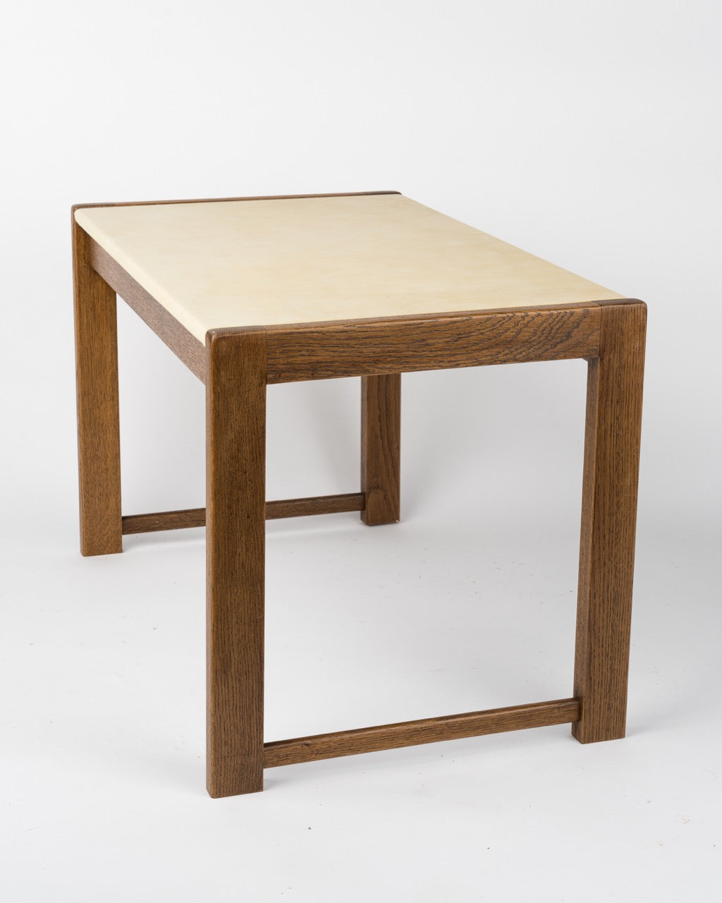 Minimalist Solid Oak Side Table by Guillerme & Chambron, France 1970s