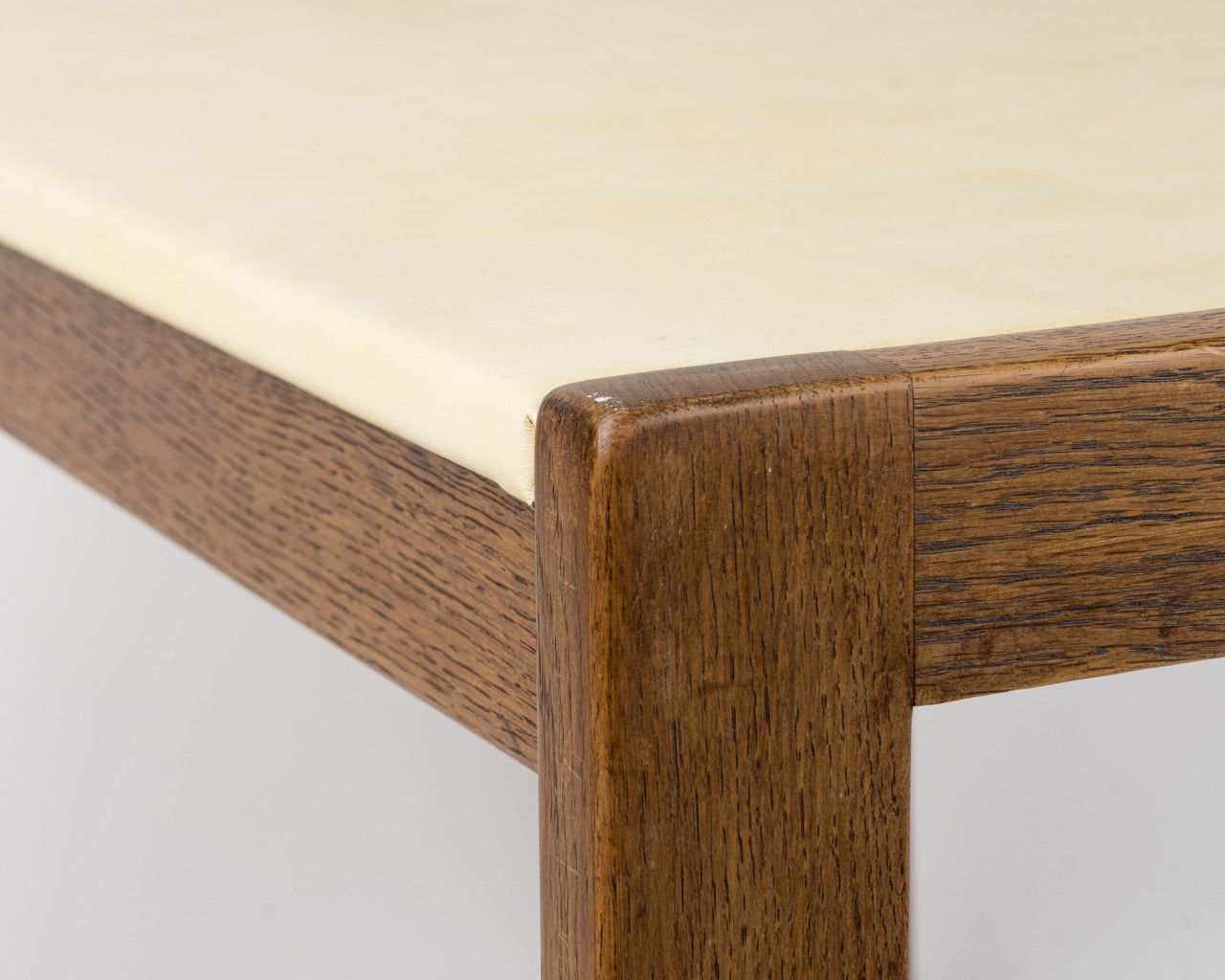 Minimalist Solid Oak Side Table by Guillerme & Chambron, France 1970s