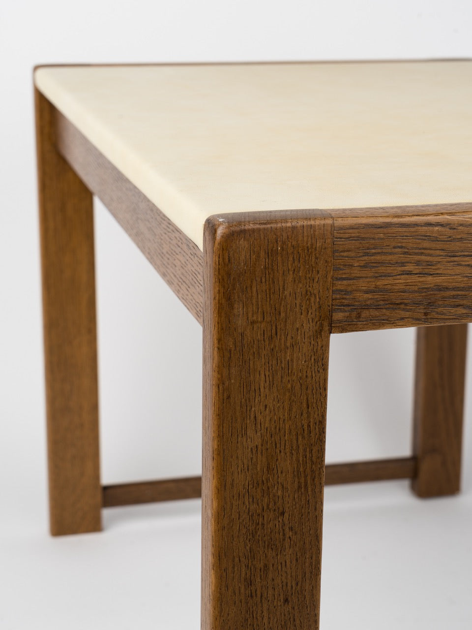 Minimalist Solid Oak Side Table by Guillerme & Chambron, France 1970s