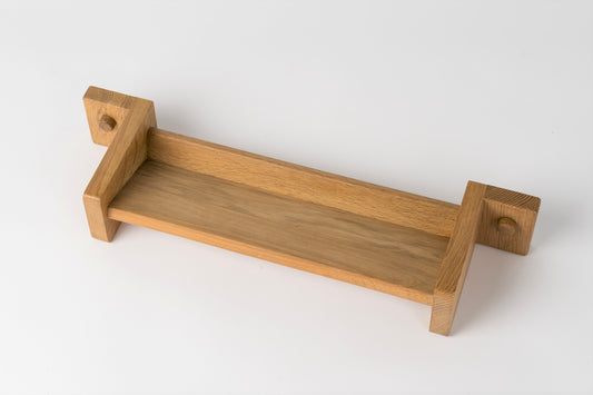 Minimalist Solid Oak Shelf by Guillerme & Chambron, France, 1970's