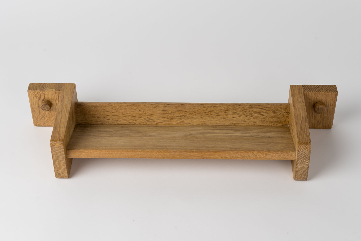 Minimalist Solid Oak Shelf by Guillerme & Chambron, France, 1970's