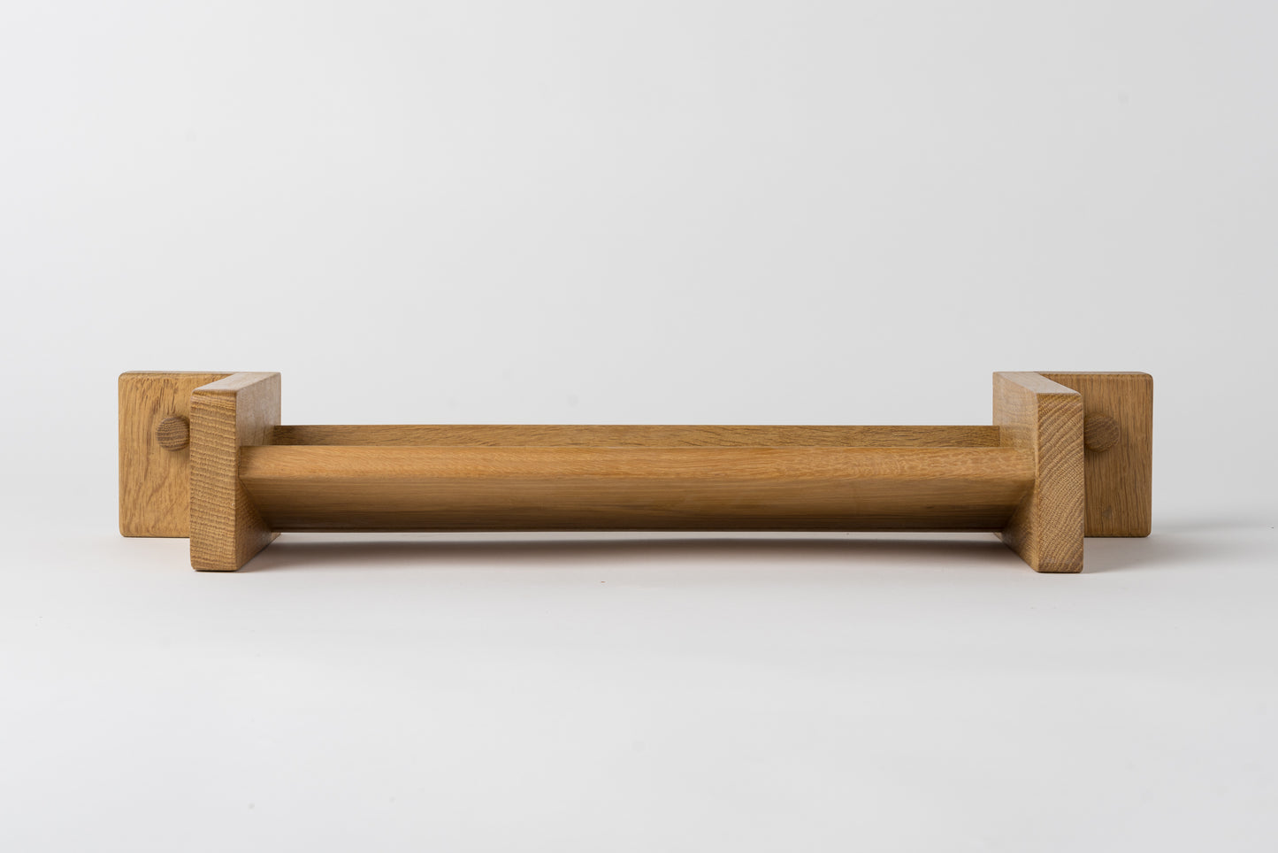 Minimalist Solid Oak Shelf by Guillerme & Chambron, France, 1970's