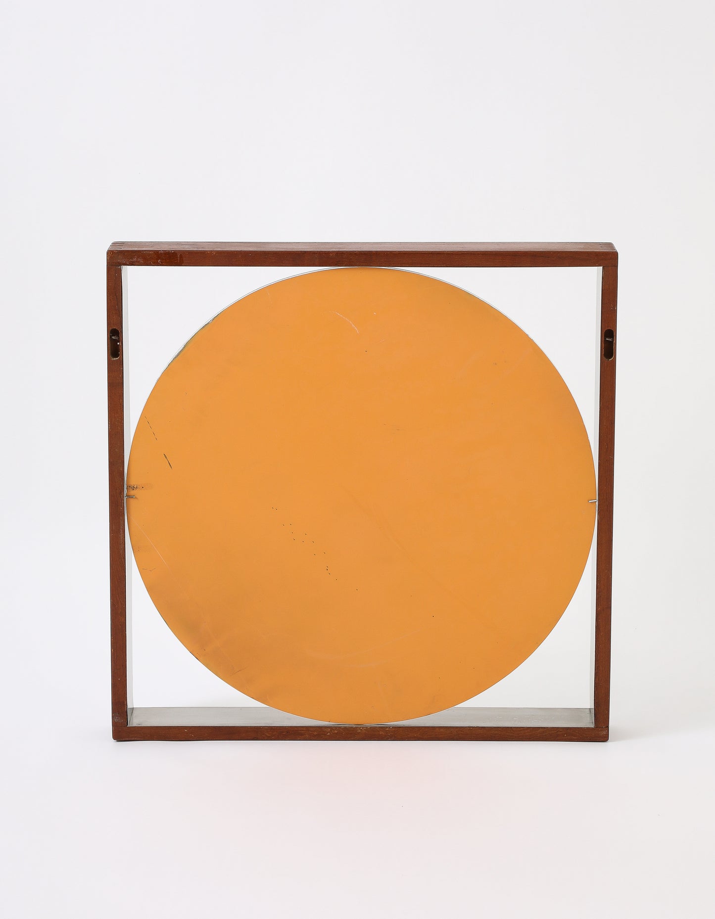 Modernist Teak and Stainless Steel Wall Mirror - Scandinavia 1970's