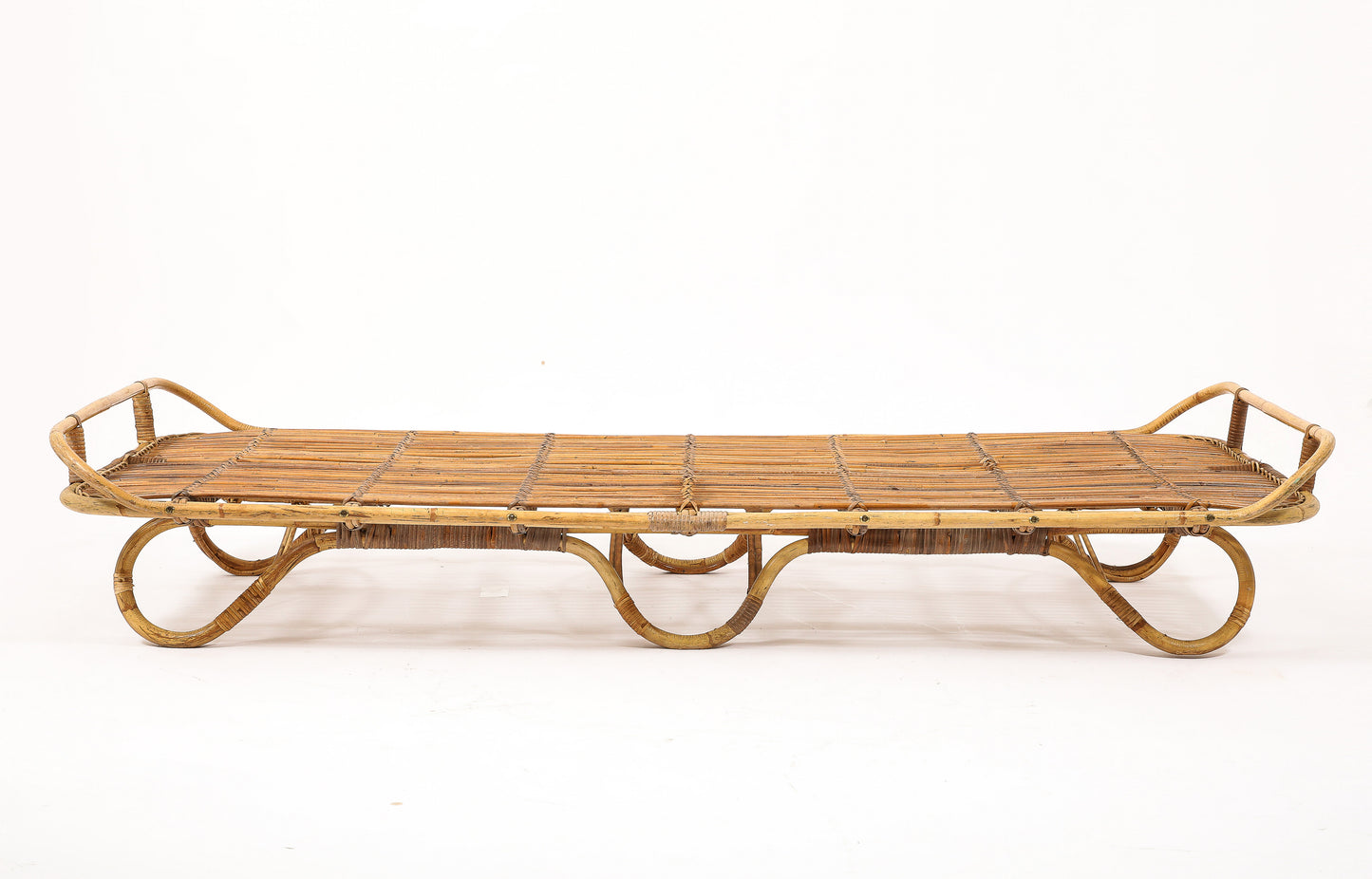 Rattan Daybed in the style of Louis Sognot - France 1960's