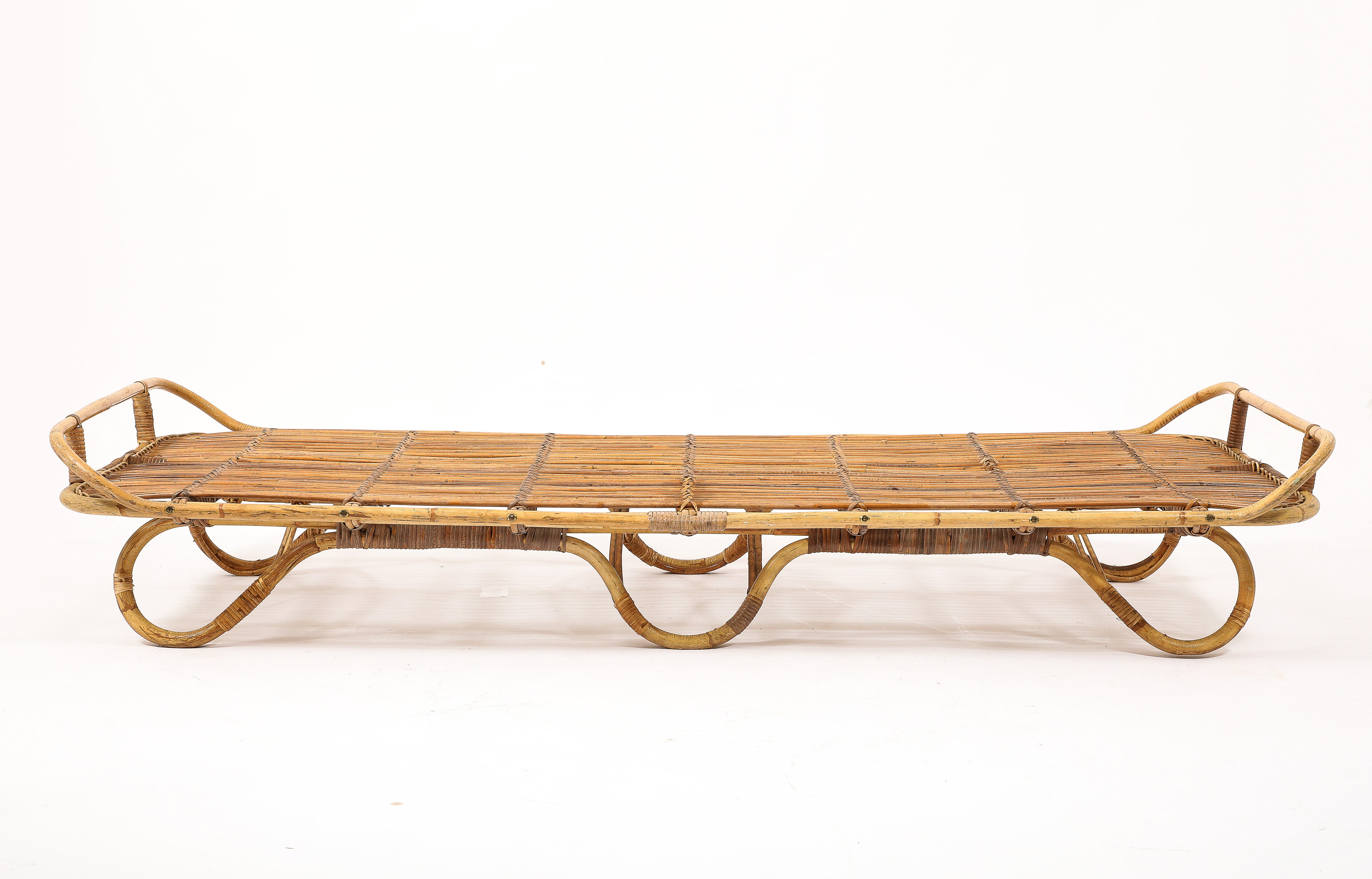 Rattan Daybed in the style of Louis Sognot - France 1960's