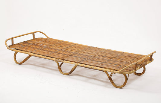 Rattan Daybed in the style of Louis Sognot - France 1960's