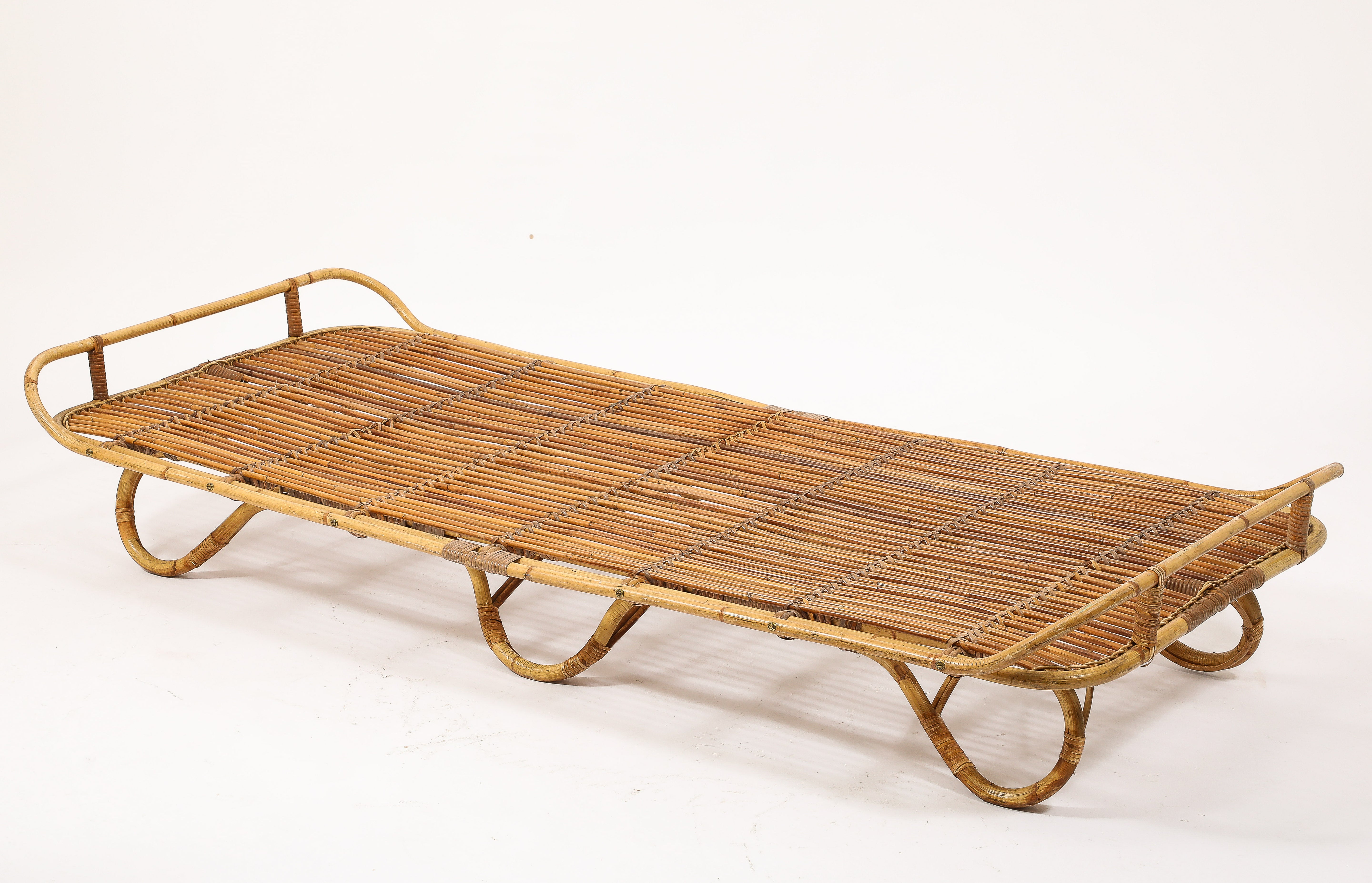 Rattan Daybed in the style of Louis Sognot - France 1960's