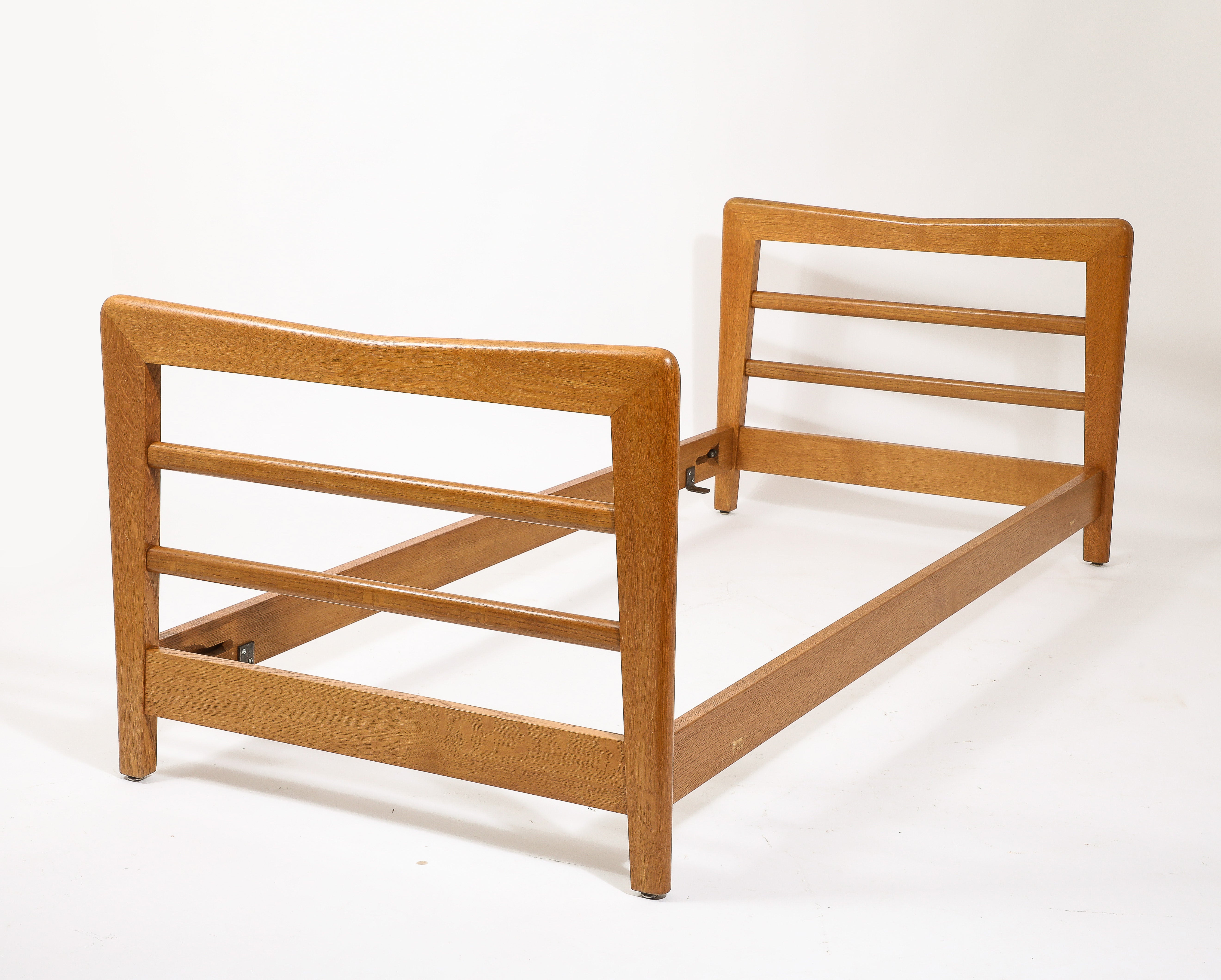 Solid Oak Daybed by Guillerme & Chambron - France 1960's