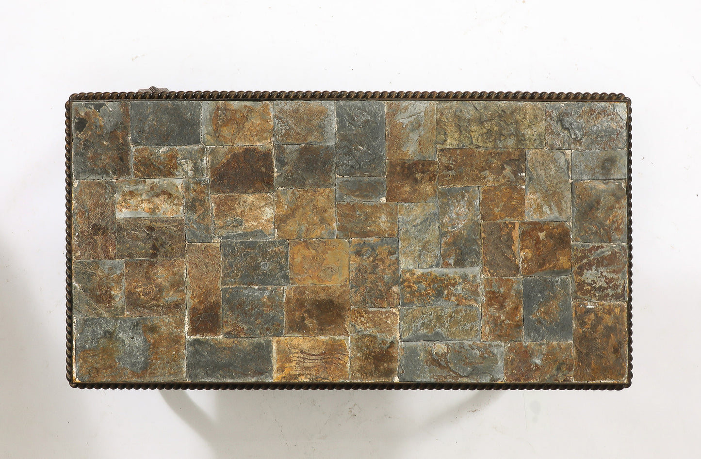 Ferronnerie & Slate Slate Mosaic Coffee Table - France 1970's