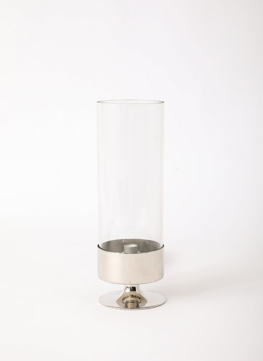 Chrome & Glass "Photophore" Table Lamp by Philippe Barbier - France 1970's