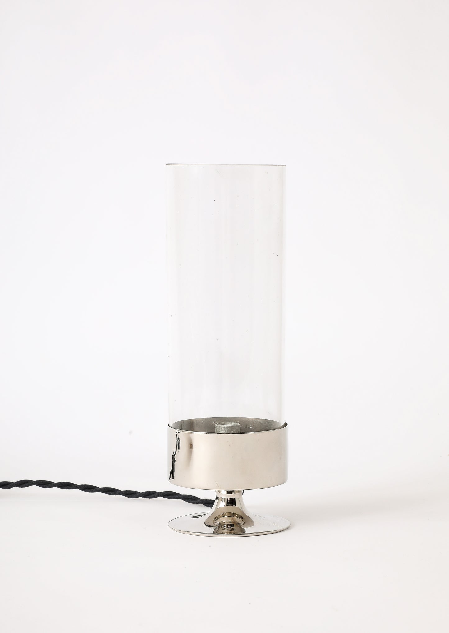 Chrome & Glass "Photophore" Table Lamp by Philippe Barbier - France 1970's