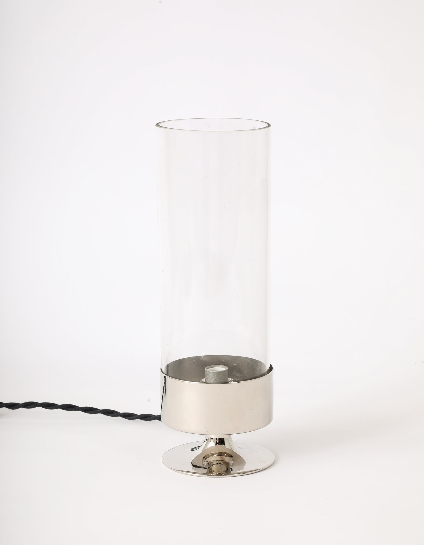 Chrome & Glass "Photophore" Table Lamp by Philippe Barbier - France 1970's