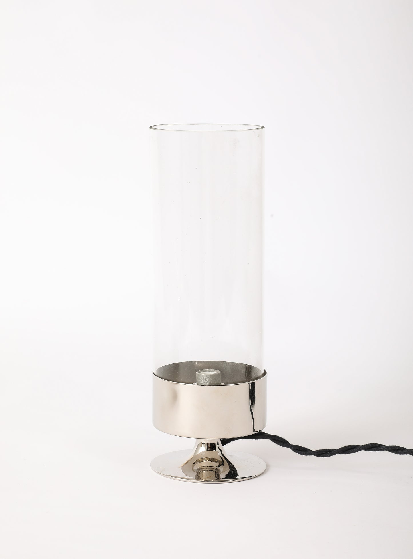 Chrome & Glass "Photophore" Table Lamp by Philippe Barbier - France 1970's