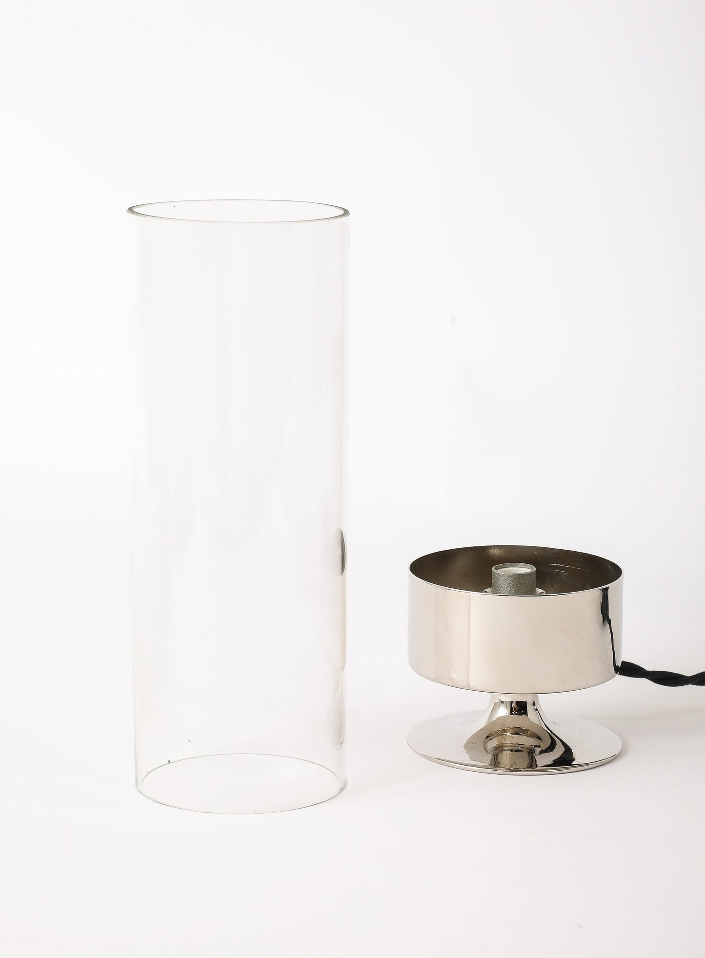 Chrome & Glass "Photophore" Table Lamp by Philippe Barbier - France 1970's