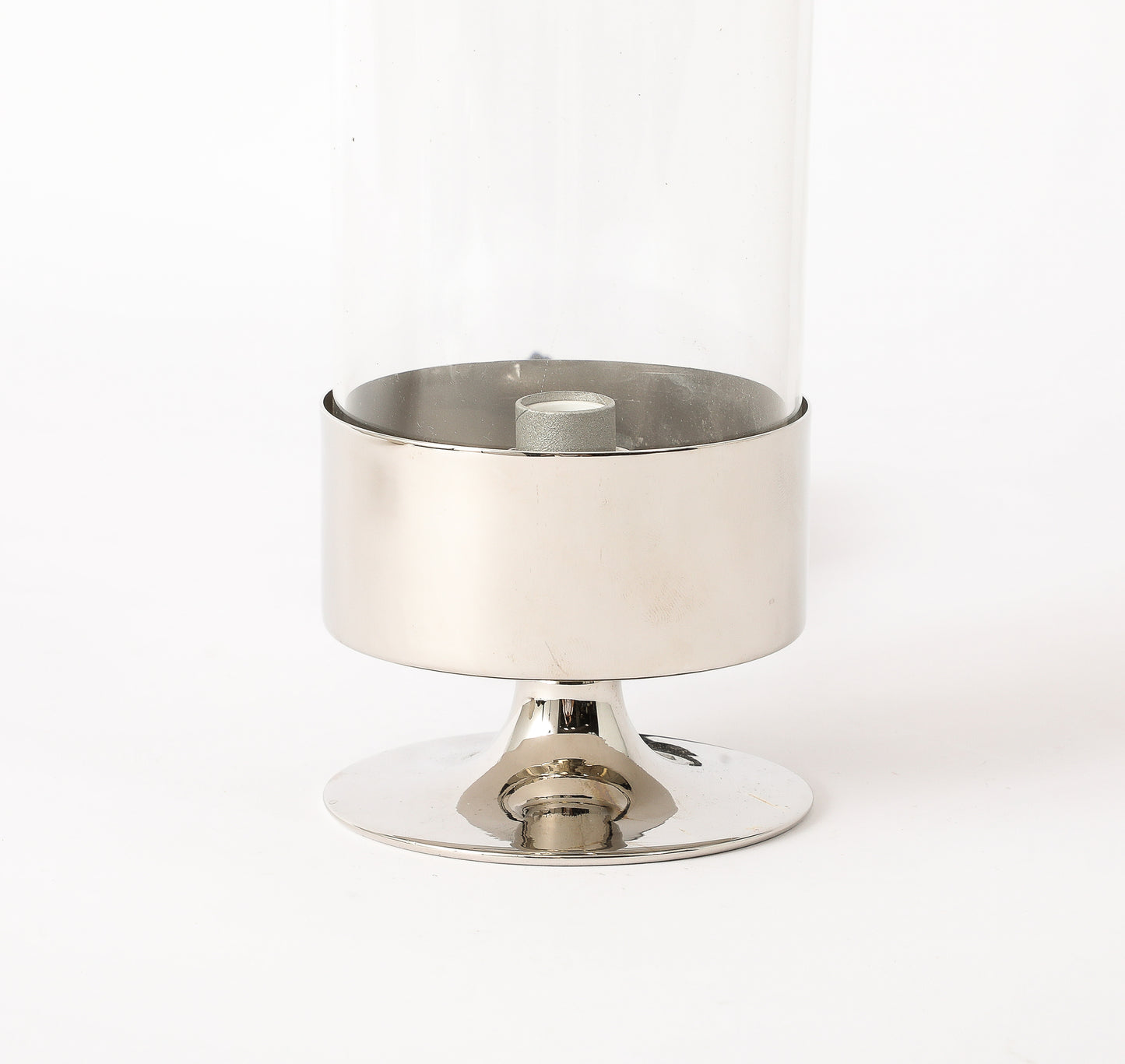Chrome & Glass "Photophore" Table Lamp by Philippe Barbier - France 1970's
