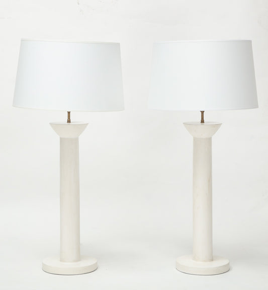 Pair of "Colonne" Plaster Lamps by Facto Atelier Paris, France 2021