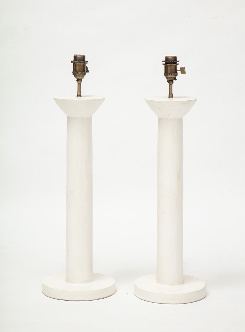 Pair of "Colonne" Plaster Lamps by Facto Atelier Paris, France 2021