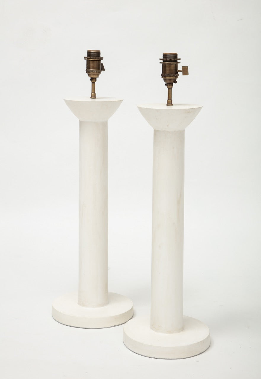 Pair of "Colonne" Plaster Lamps by Facto Atelier Paris, France 2021