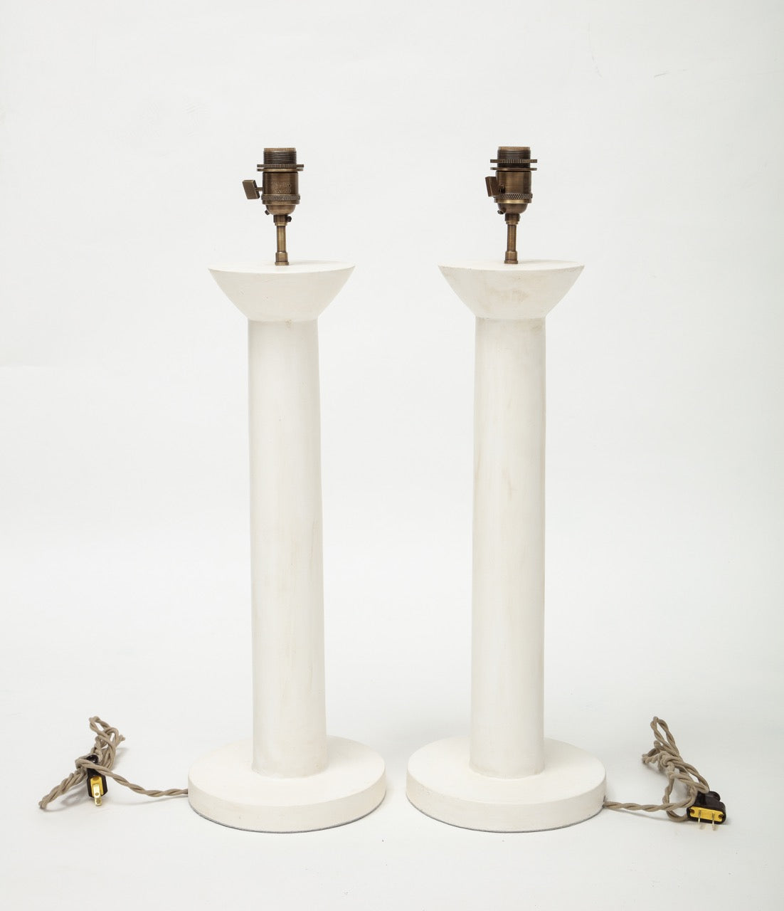 Pair of "Colonne" Plaster Lamps by Facto Atelier Paris, France 2021