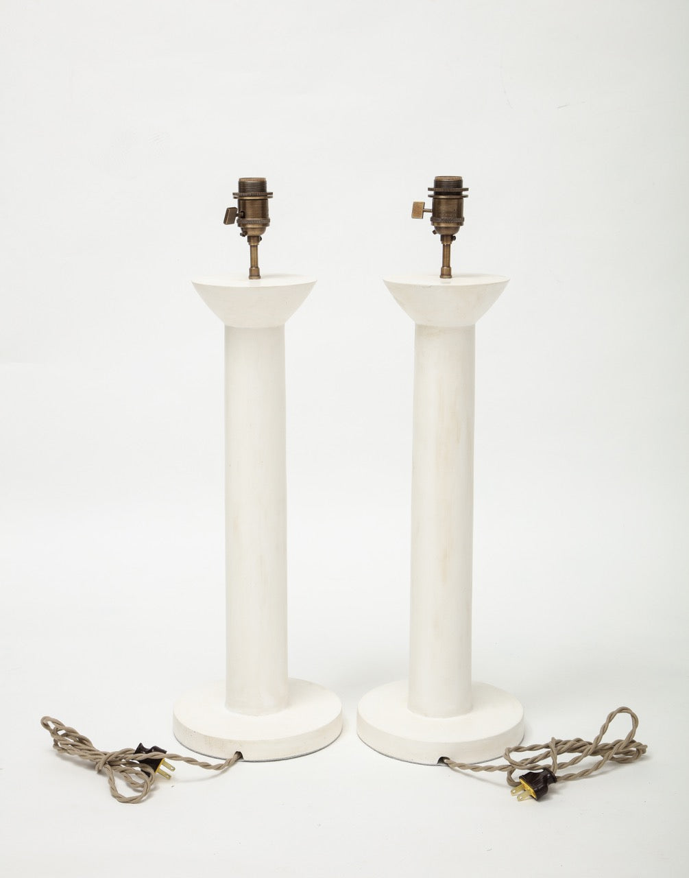 Pair of "Colonne" Plaster Lamps by Facto Atelier Paris, France 2021