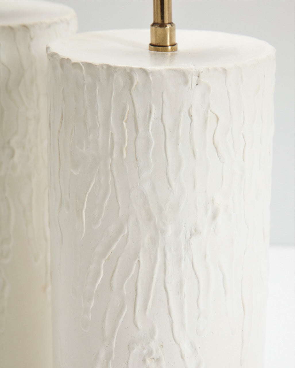 Pair of "Bougies" Cylindrical Hand-Plastered Table Lamps by Facto Atelier Paris