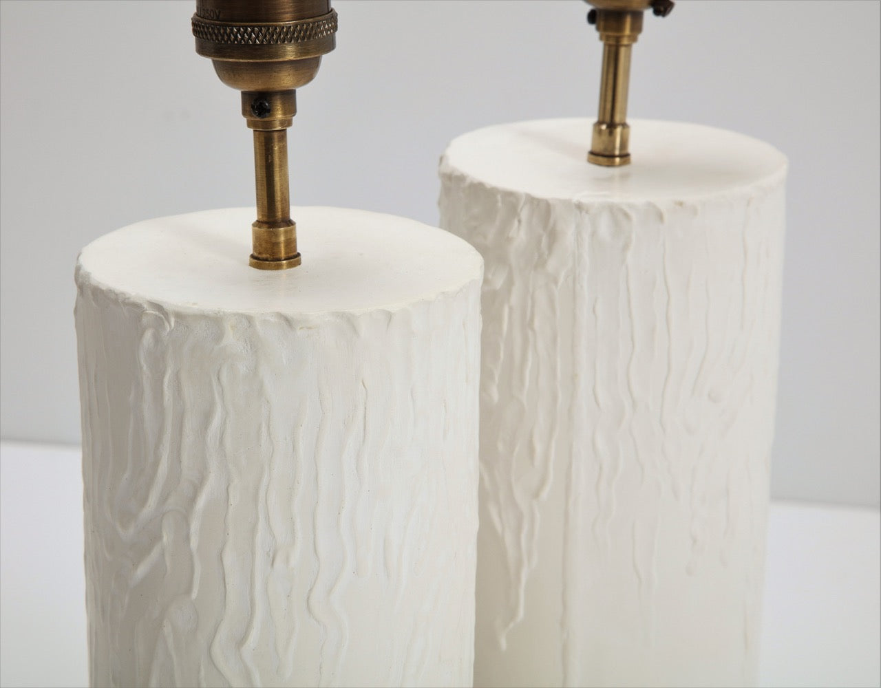 Pair of "Bougies" Cylindrical Hand-Plastered Table Lamps by Facto Atelier Paris