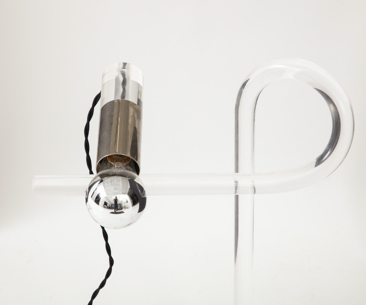 Lucite and Chrome Table Lamp by Disderot, France 1970s