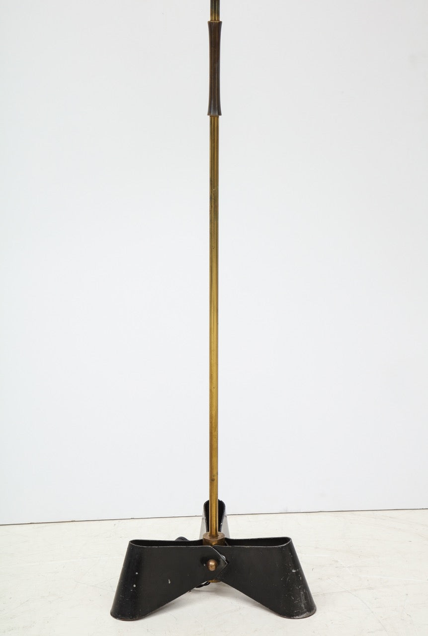 Outstanding Bronze and Wrought Iron Floor Lamp, 1950s