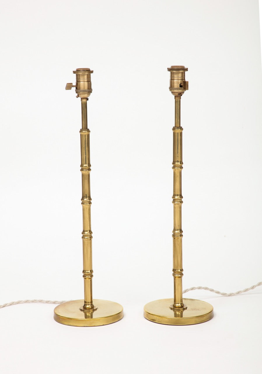 Pair of French Baguès-Style Brass Table Lamps, 1960s