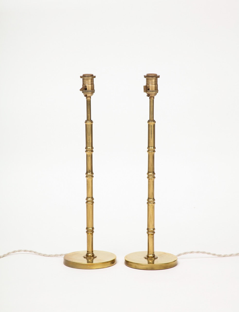 Pair of French Baguès-Style Brass Table Lamps, 1960s